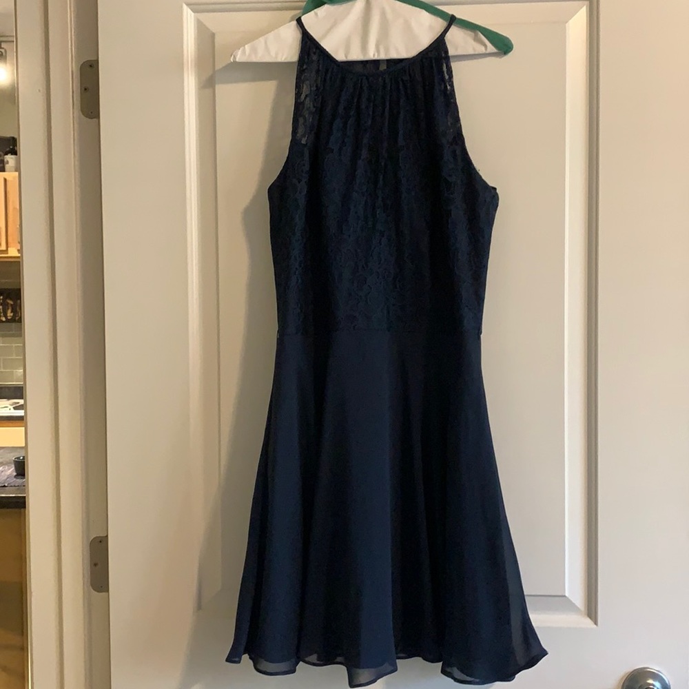 Blue lace Halter dress